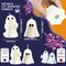 4 Pieces Large Halloween Ghost Candles Ghost Scented Candles White Candles Spooky Candles Gifts for Ghost Decor Home Decor Halloween Party Bedroom Room Table Decorations, 2 Style